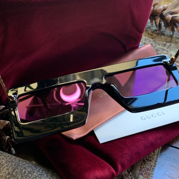 SOLD⛔️Authentic GUCCI 60 Rectangular "Hollywood collection " crystals acetate - Picture 16 of 16